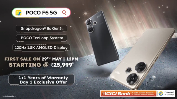 POCO F6 5G goes on sale in India with launch offers